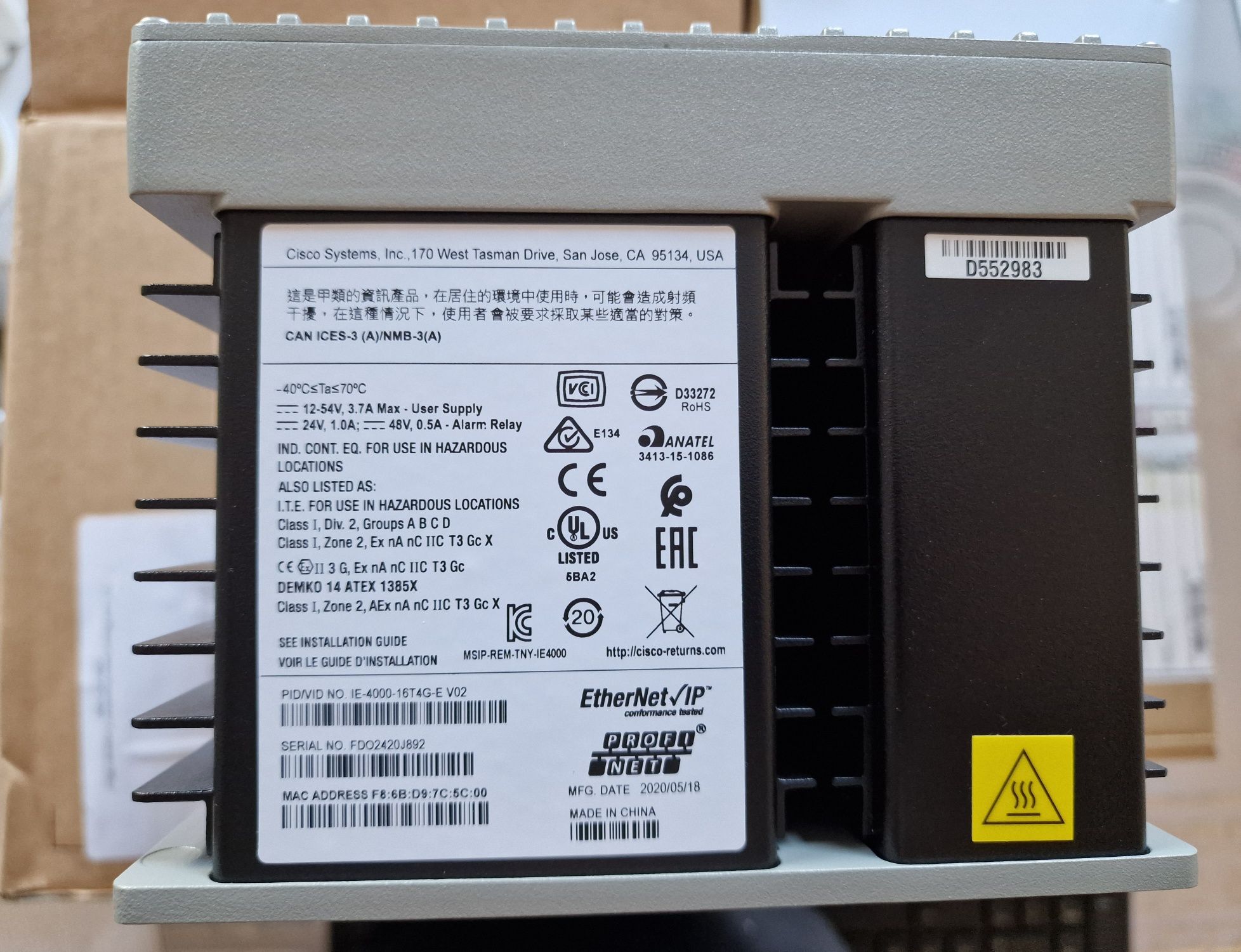 Коммутатор промышленный Cisco IE-4000-16T4G-E