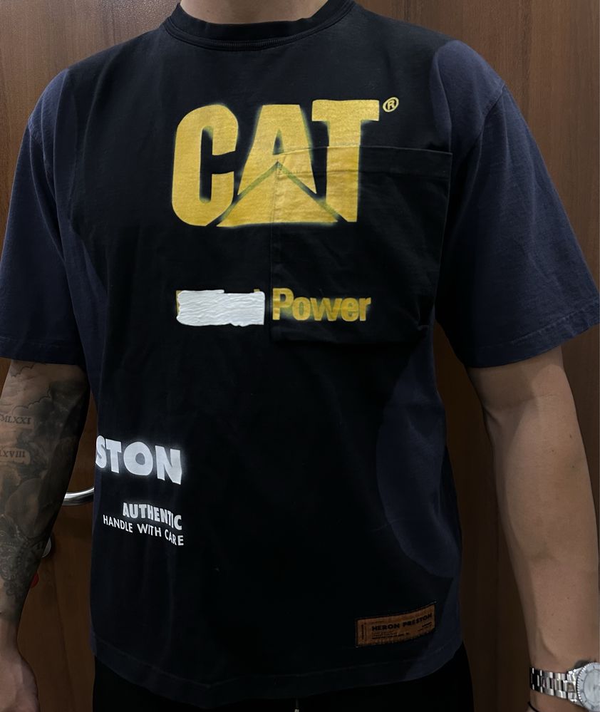 Мъжка тениска heron preston X cat / стилъ