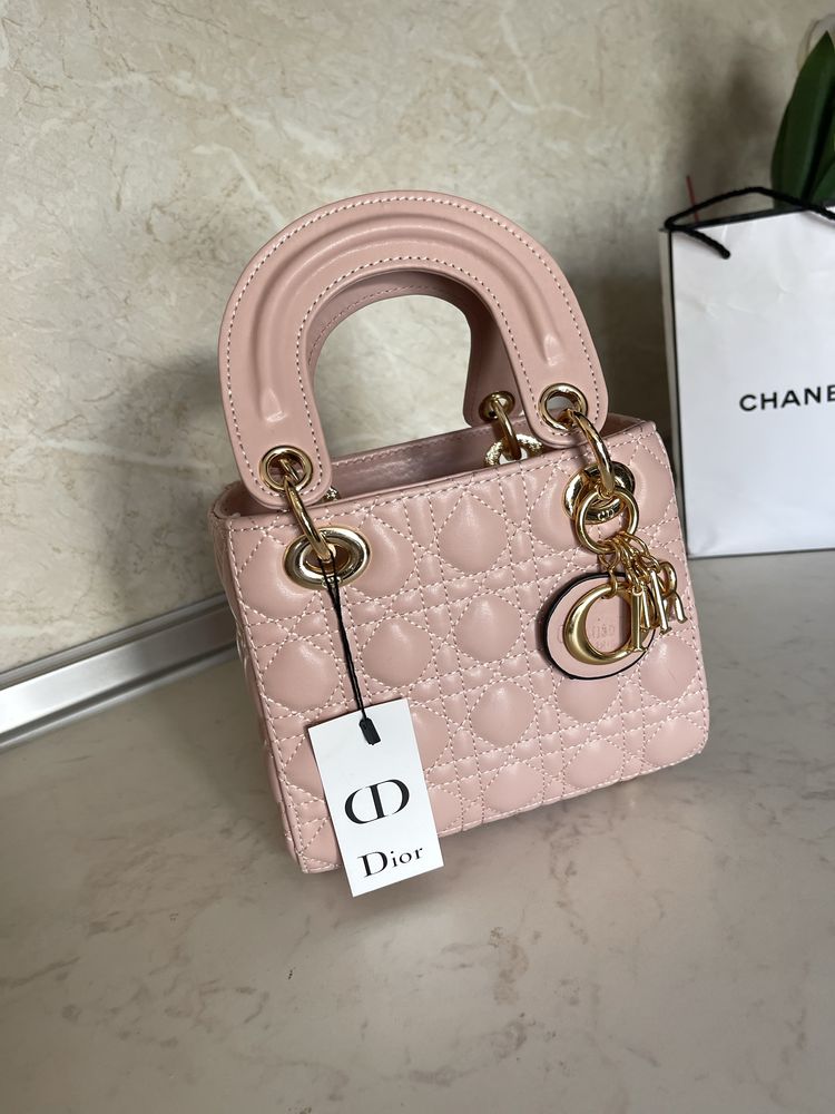 Чанта Lady Dior mini пудра