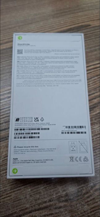 iPhone 16 Pro max White 256GB-Нов запечатан 24м гаранция