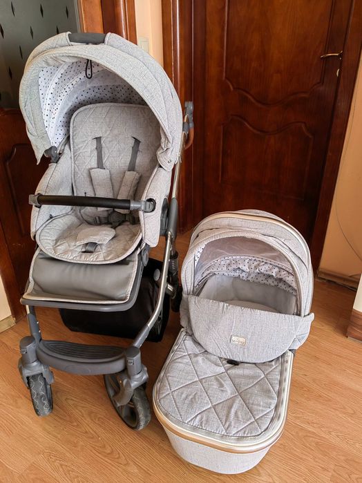 Количка с два коша за новородено и за след 6 месеца с падарък кенгуру