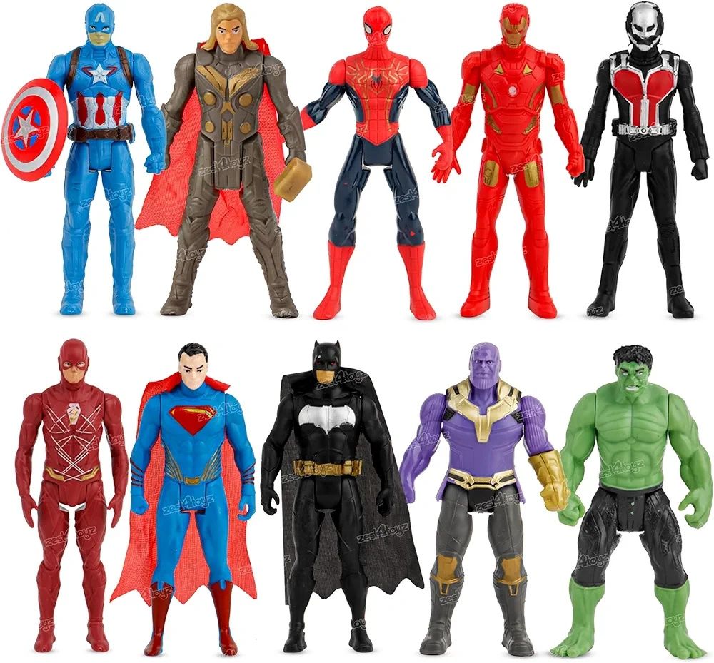 Комплект 10 фигурки с оръжия Avengers Spiderman, Непобедимите