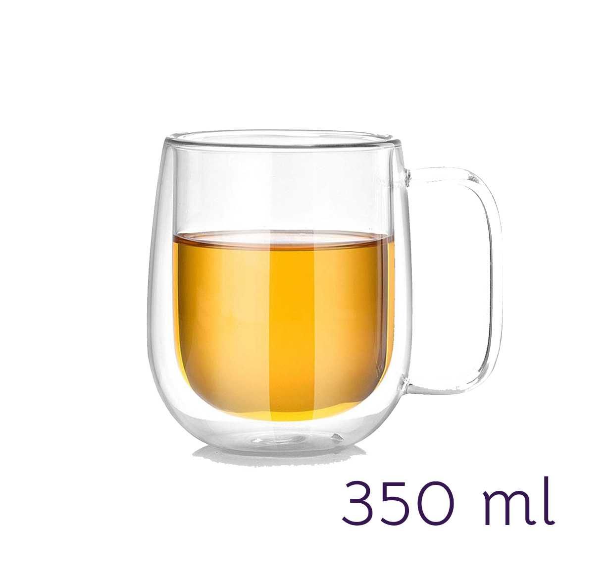 Термоустойчиви чаши с дръжка двойно дъно за кафе, чай, капучино 350 мл