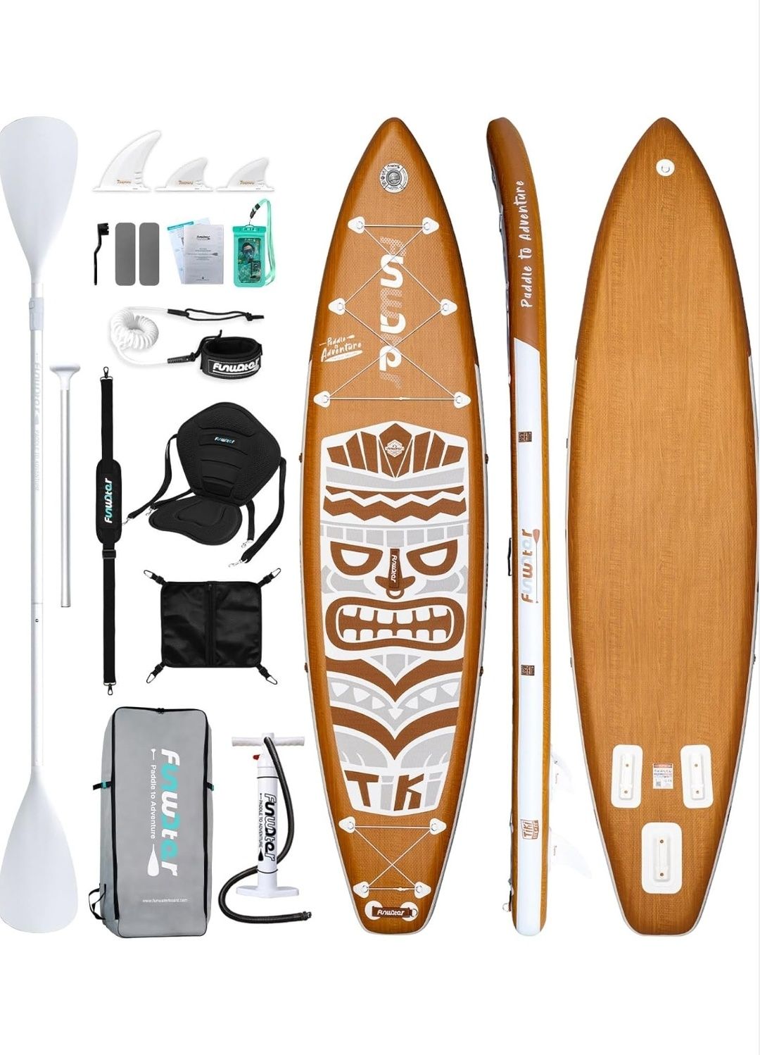 Надуваем падълборд FunWater  TIKI 11'6, SUP.