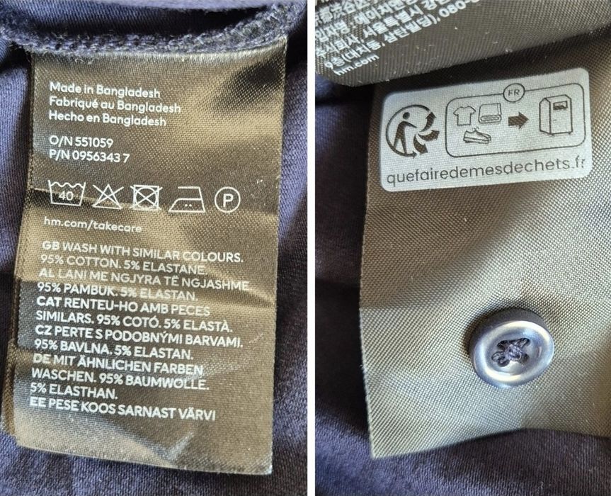 Tricou tip Polo, H&M, Slim Fit, Bărbați, Mărimea L (Fit XL)