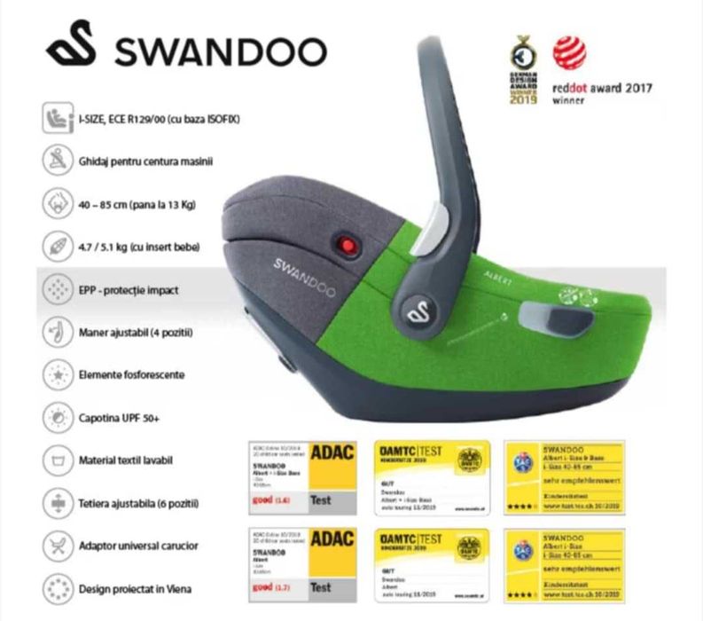 Scoica auto Swandoo Albert i-Size Albastru