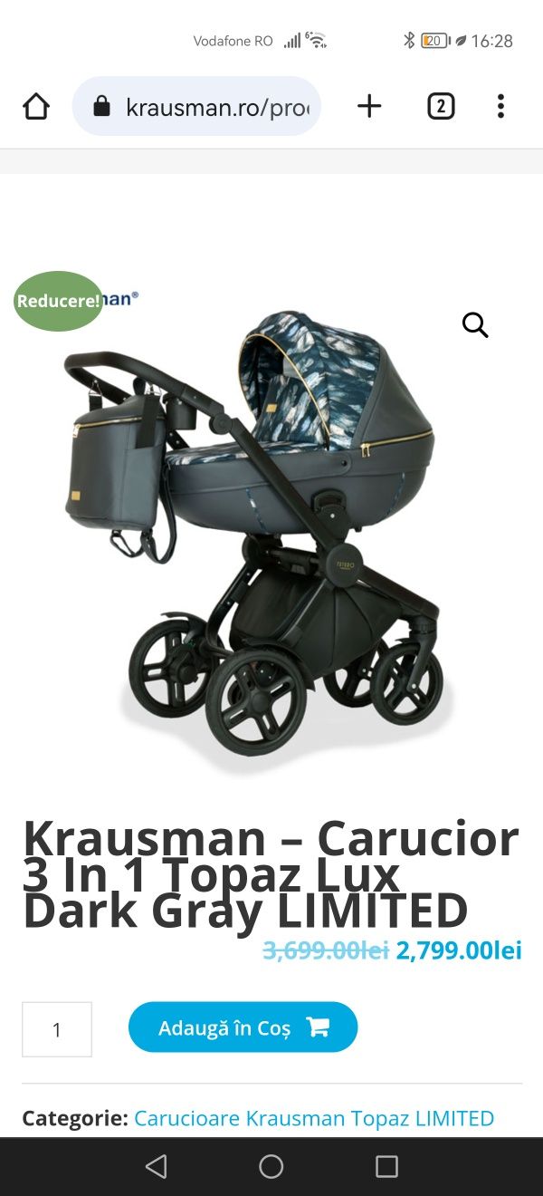 Cărucior 3 in 1 Krausman futuro limited edition 

Toate accesoriile in