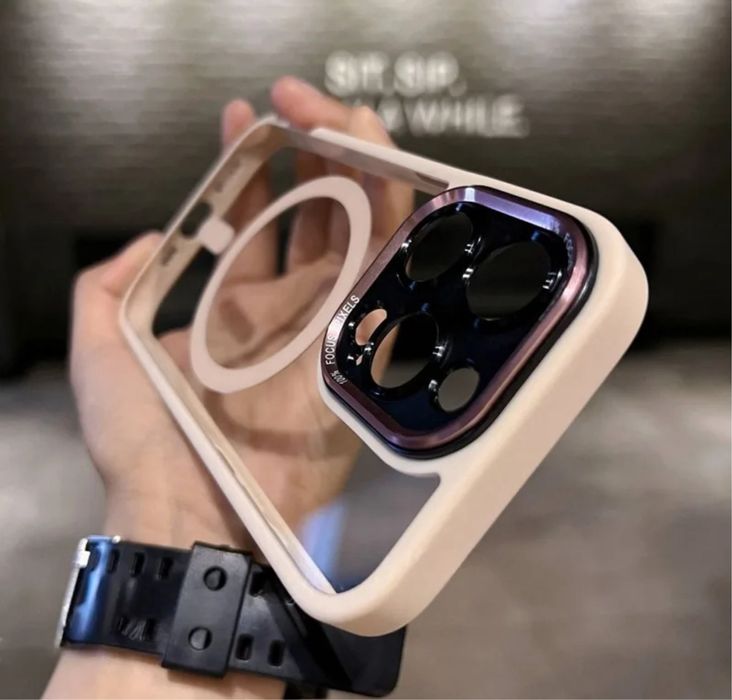 Iphone 13/14/15/16/17 PRO MAX PLUS AIR Husa Magsafe Spate Fumuriu Came