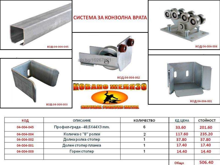 Система за конзолна врата-48.5*44*3