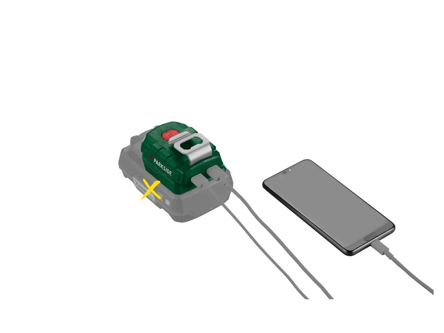 adaptor lanterna cu incarcare x20v  PARKSIDE 20V PAA 20-Li B3, 2 p