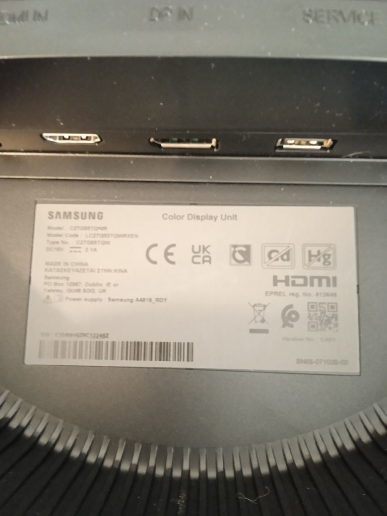Monitor gaming curbat LED VA Samsung Odyssey G5-G55T 27", DEFECT