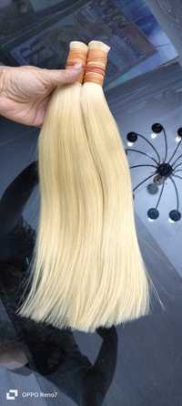 Натуральные волосы блонд 40-43см