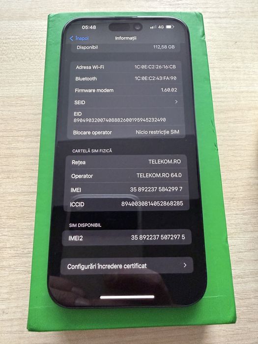 Vand iphone 16 plus 128gb