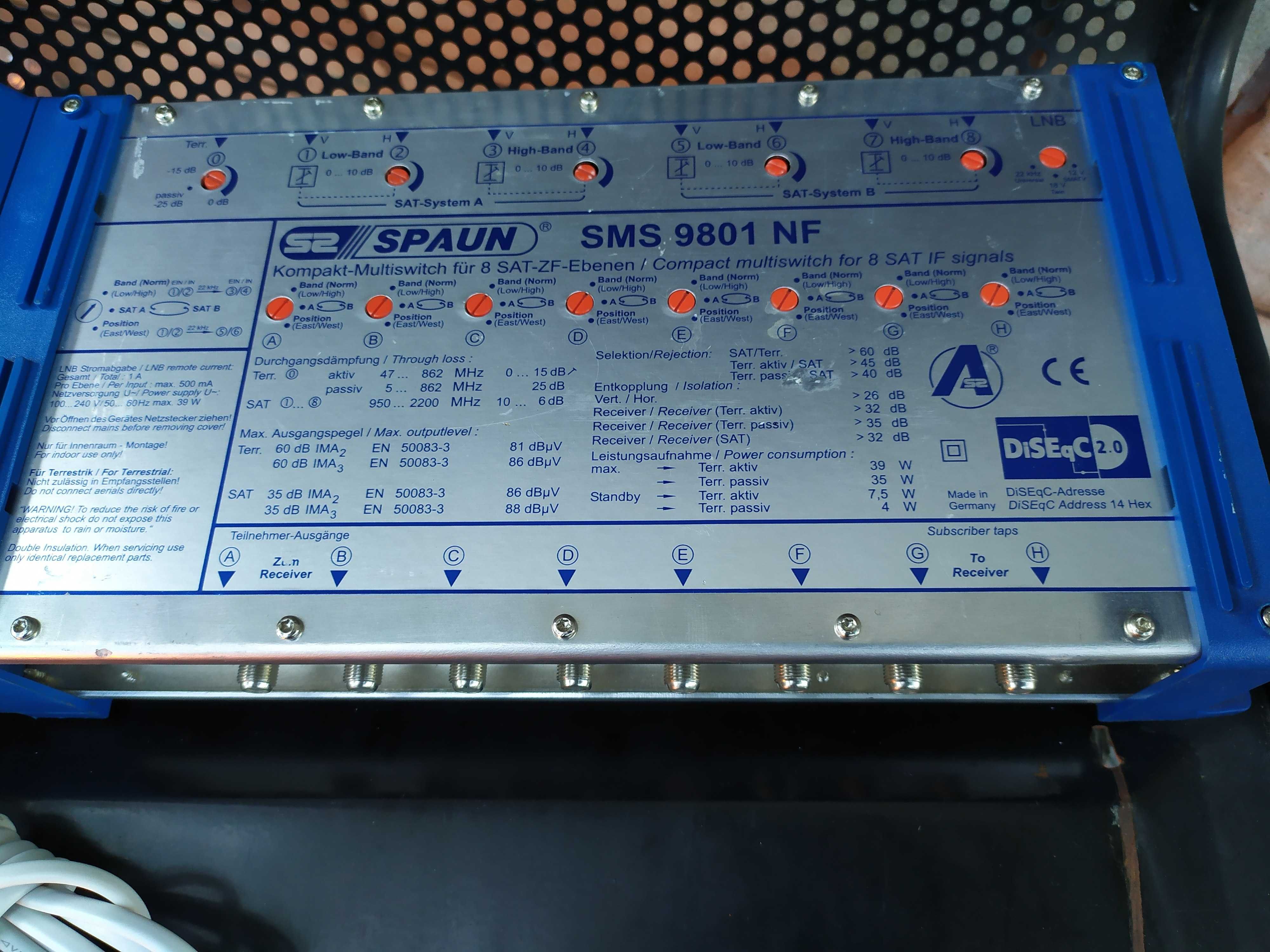 Сателитен мултиключ Spaun SMS 9801 NF - multiswitch .