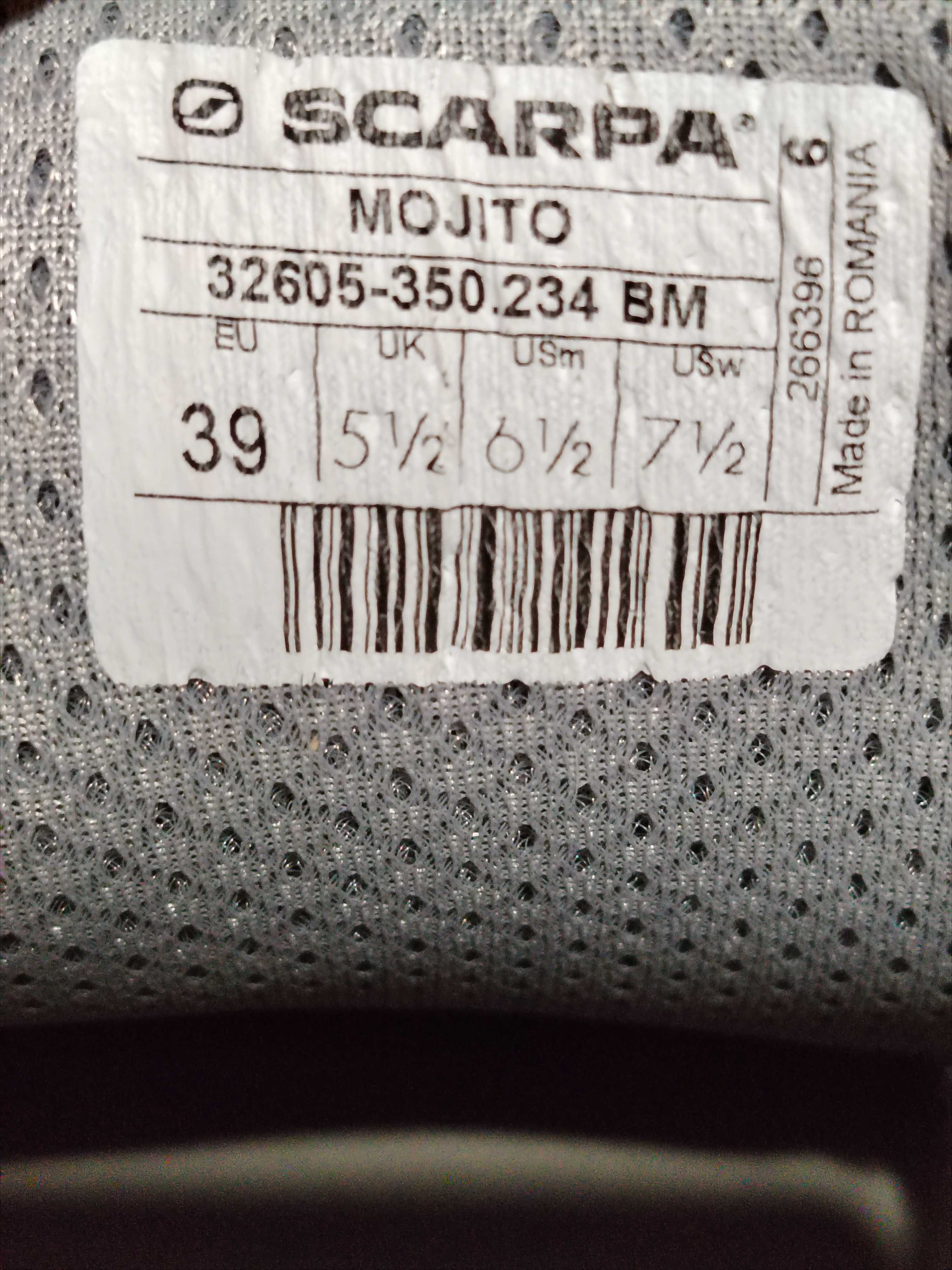SCARPA Mojito adidași drumeții din piele întoarsă, mr 39, int. 25 cm