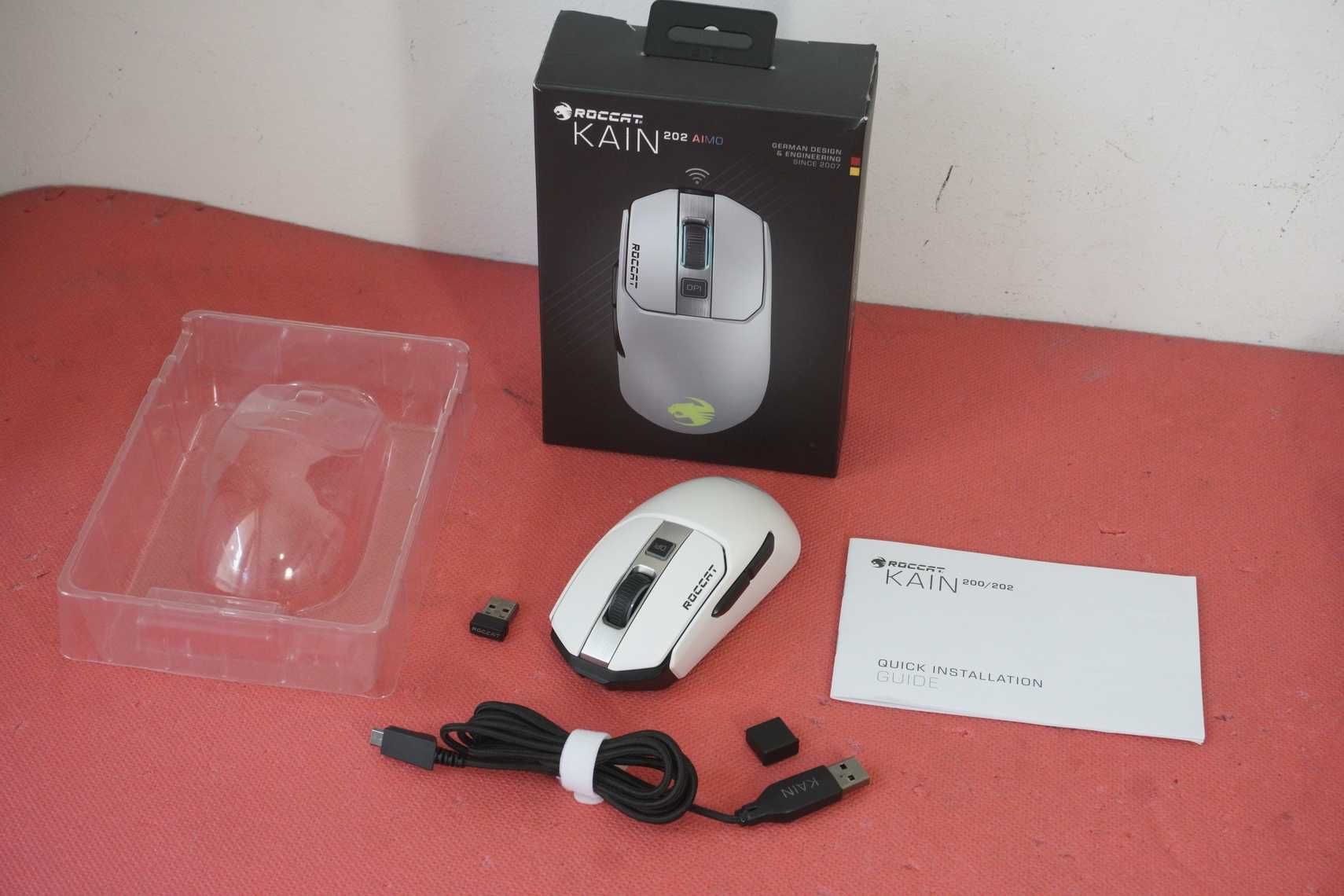 Gaming мишка Roccat Kain 202 AIMO RGB 16000 DPI Бяла Wireless /Вкл.ДДС