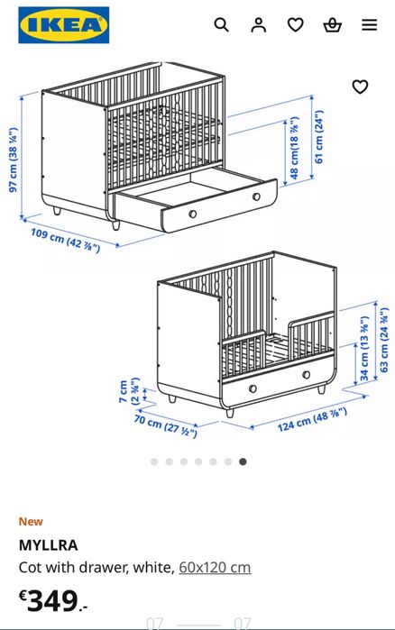Patut si masă de infasat Ikea (colectia Myllra)
