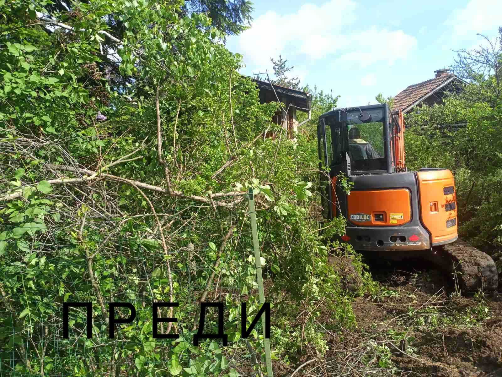 Почистване на запустели терени и дворове ,дробилка за клони транспорт