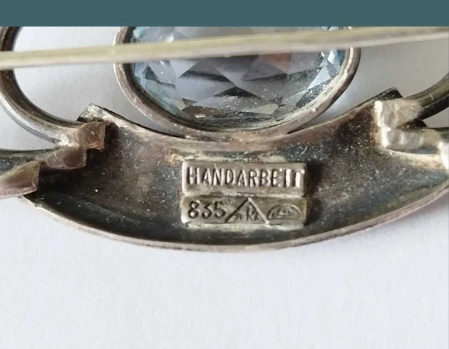 Brosa de dama, veche, argint 835