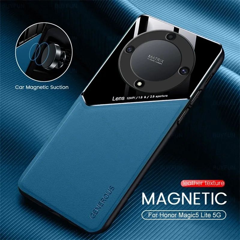 Honor Magic 6 Lite / 5 Lite / GENEROUS Кожен кейс гръб с магнит