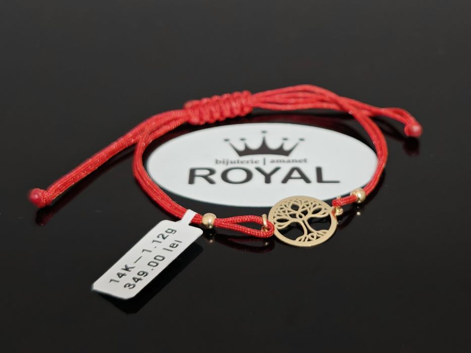 Bijuteria Royal CB : Bratara cu snur pomul vieții aur 14K 1,12 gr