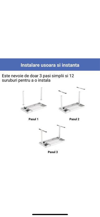 Masa de Birou electrica, inaltime reglabila,2 porturi USB-A si 1 USB-C