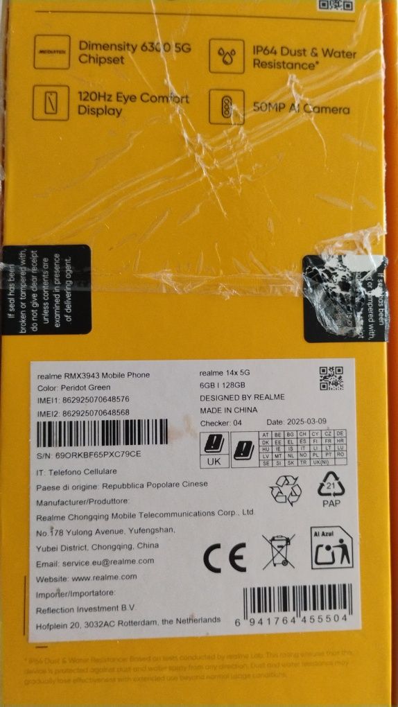 Продавам realme 14x 5G