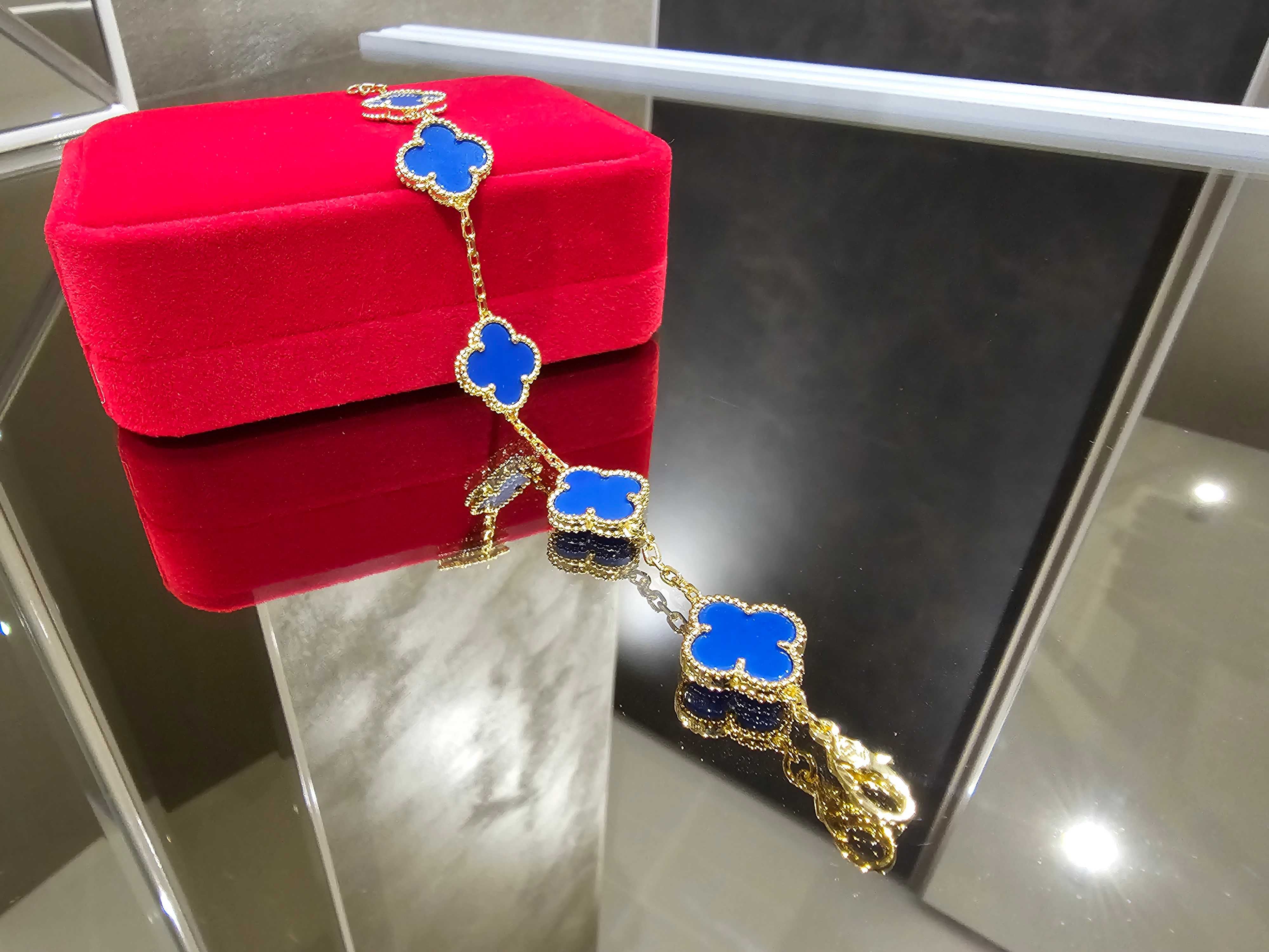 Van Cleef & Arpels VCA Blue 5 Motifs Vintage Alhambra Дамска Гривна