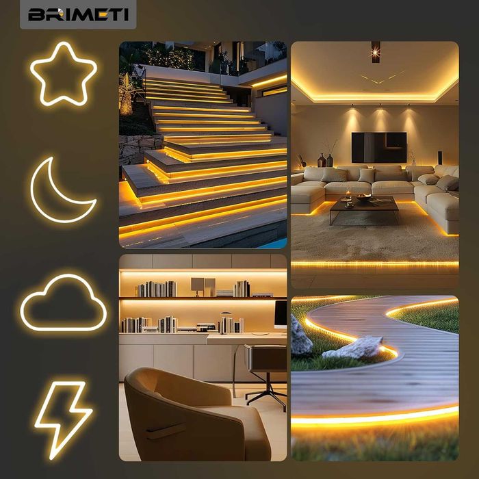 Bandă LED Neon 5 metri, tub LED flexibil de 220 V, rotund, la 360°