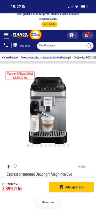 Espressor automat DeLonghi Magnifica Evo