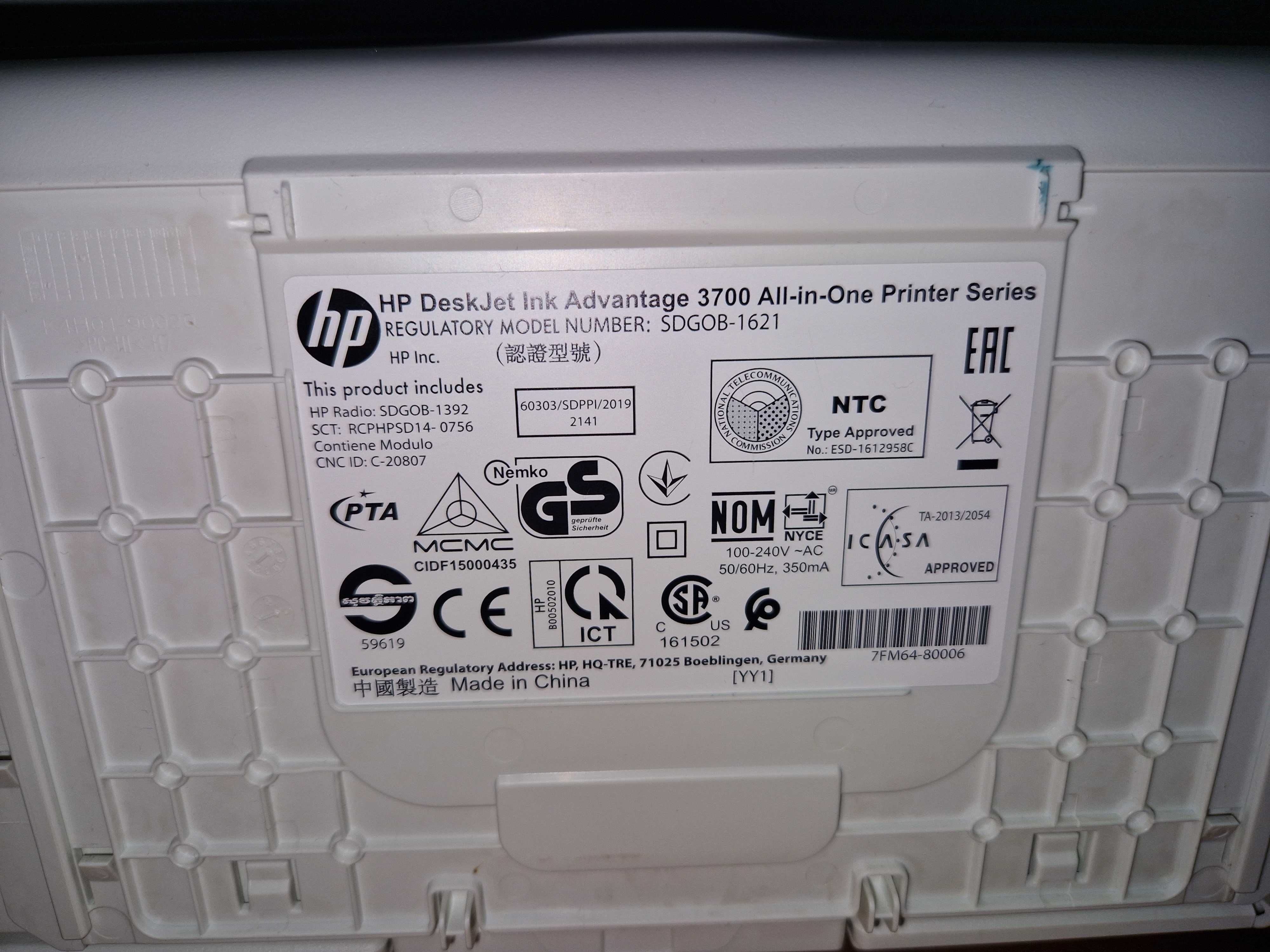 Imprimanta HP Desk Jet Ink Avantage 3700 All In One