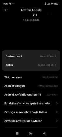 Xiaomi 12 Lite 8+8 256 gb