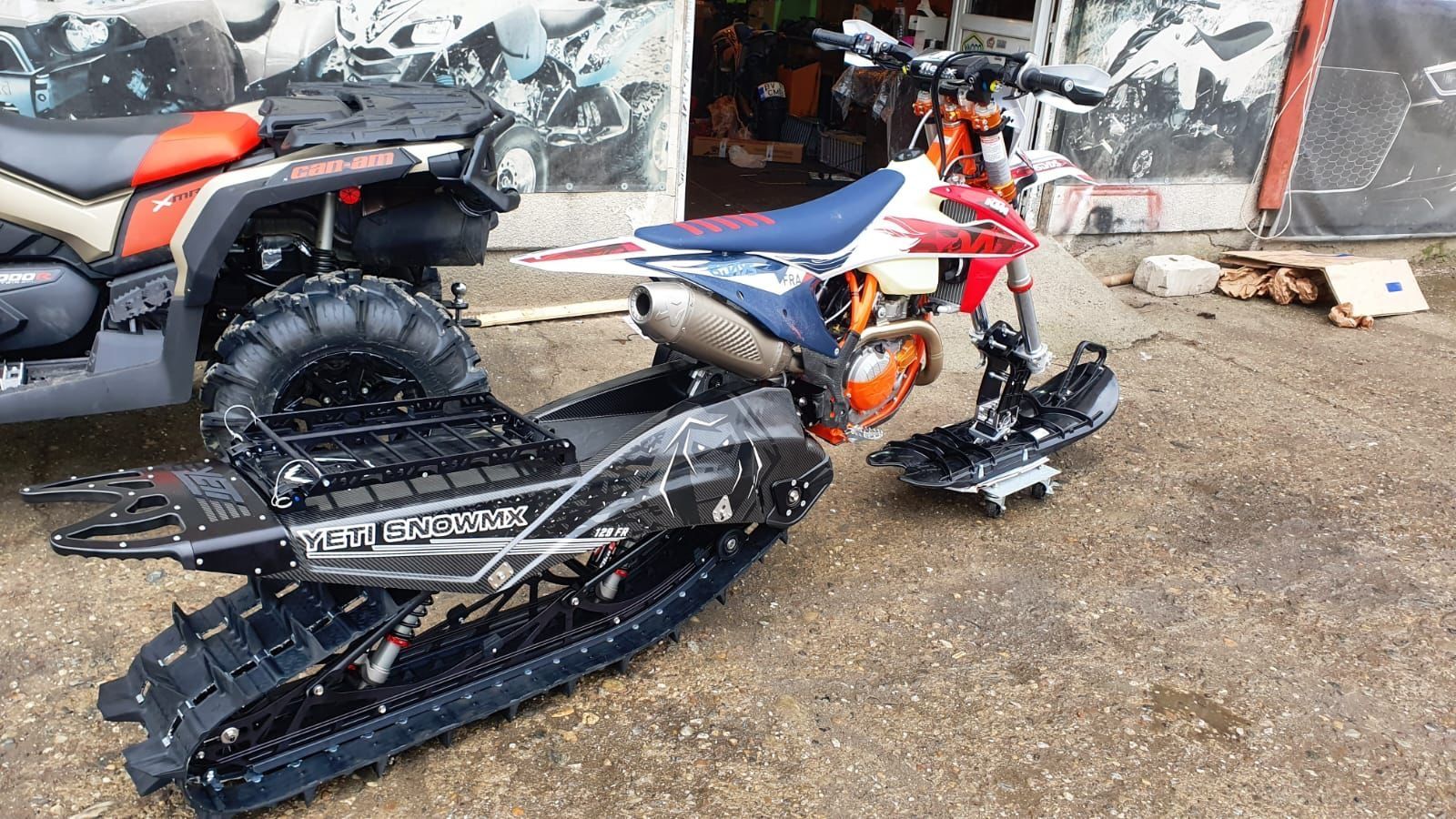 Snow Bike,Kit snowbike yeti 129 freeride( ktm,yamaha,snowmobil)