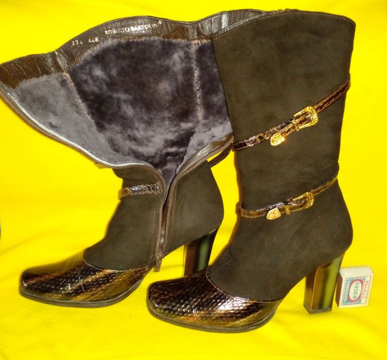 Зимние 36р Натур Кожа Мех Италия