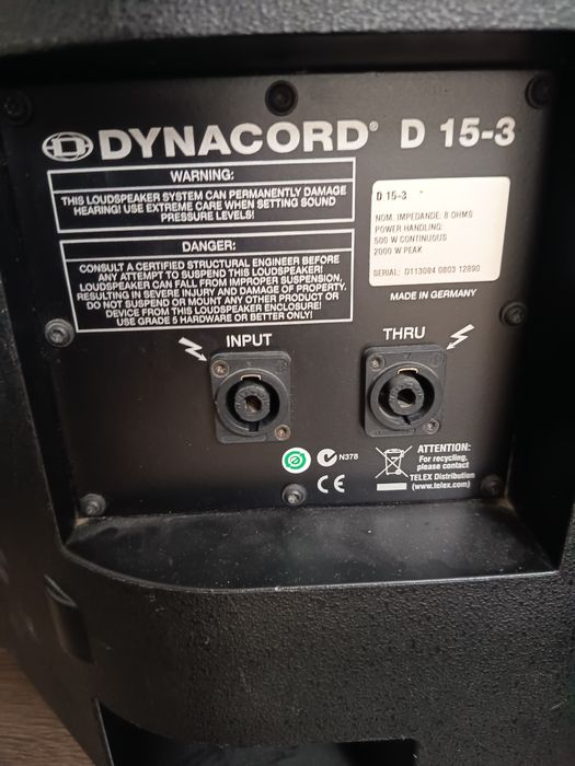 Boxe Dynacord Model D 15-3