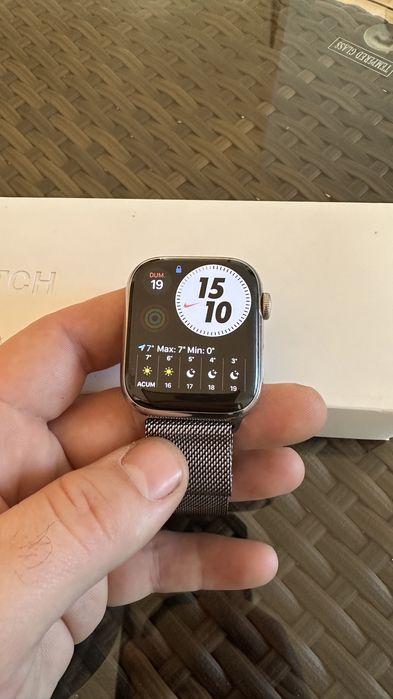Apple Watch seria 7 45mm silver stainiless steel