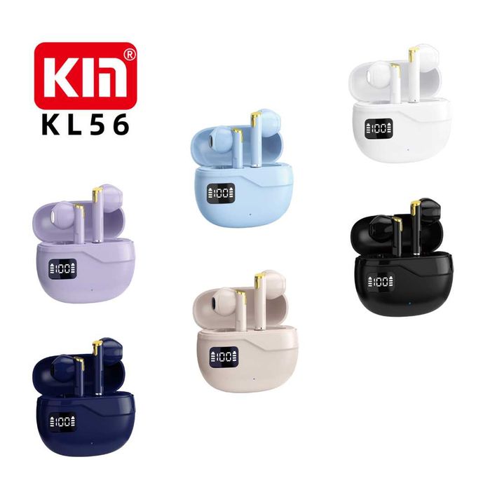 Simsiz quloqchinlar KIN KL56, Bluetooth 5.3, raqamli displey, sensor