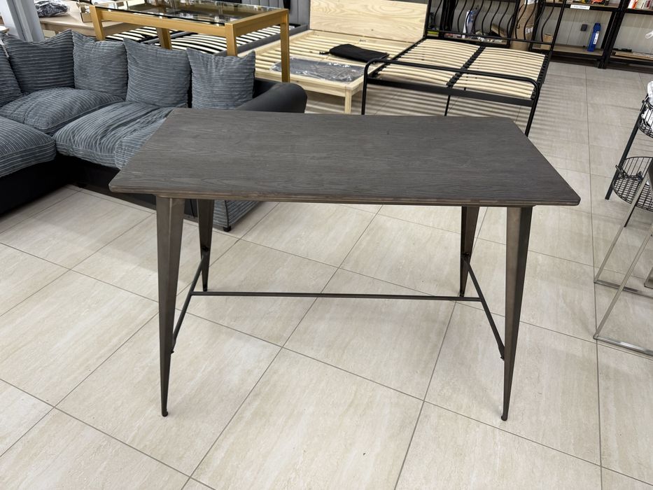 Masa de bar Lumisource cu cadru metal / blat de bambus presat