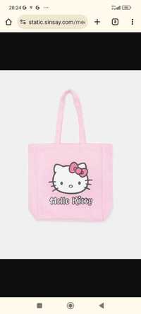 Чанта Sinsay тип shopper, розова чанта от плат, голяма дънкова чанта