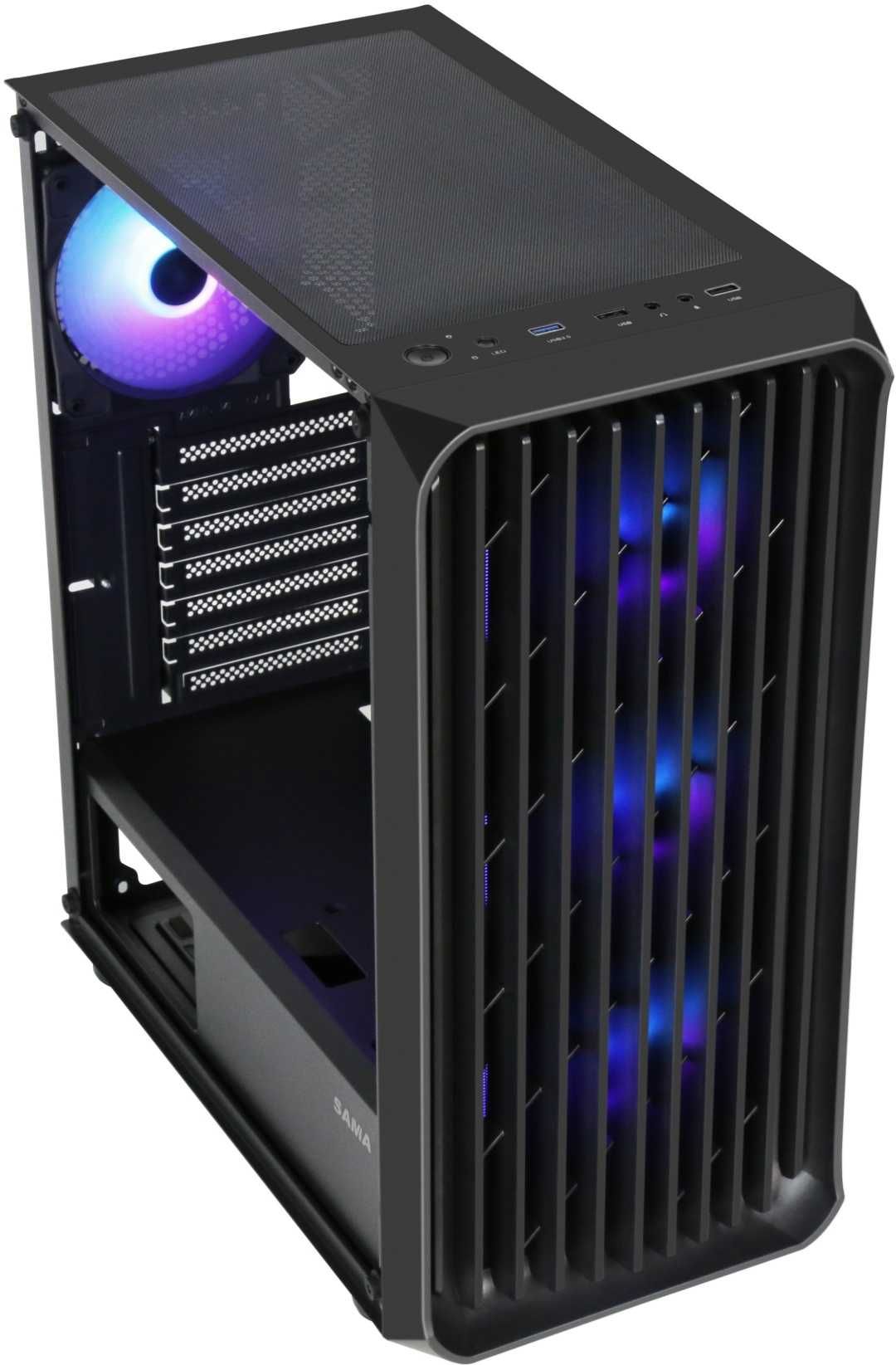Корпус для ПК Sama 205A black (ATX/ M-ATX/ ITX/ 4 A-RGB cooler)
