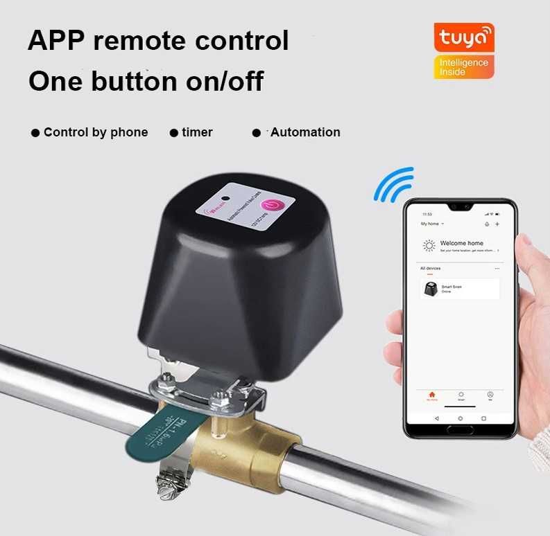 WiFi умный электропривод шарового крана воды газа TUYA