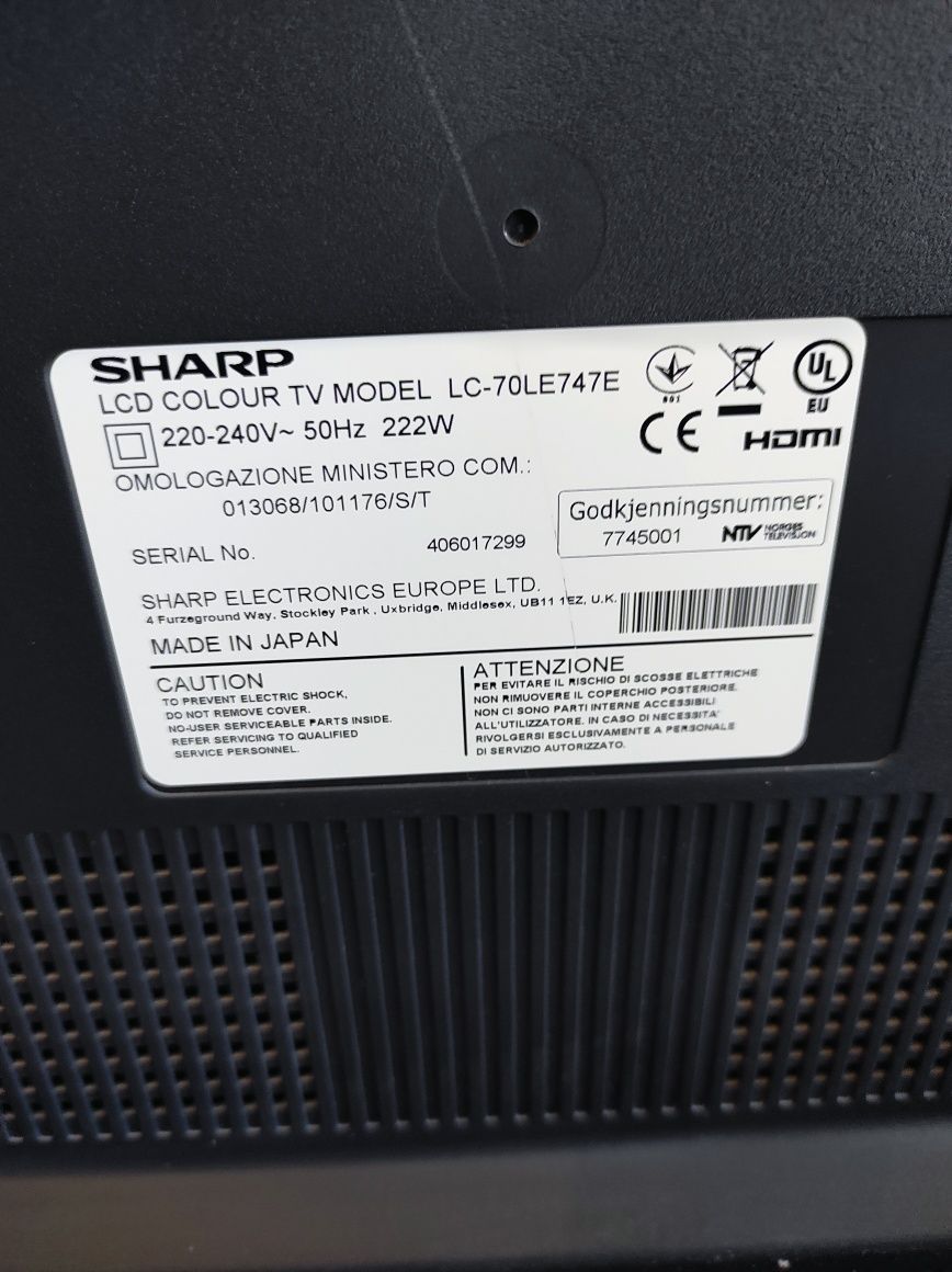 Лед Телевизор SHARP 70 инча 3D