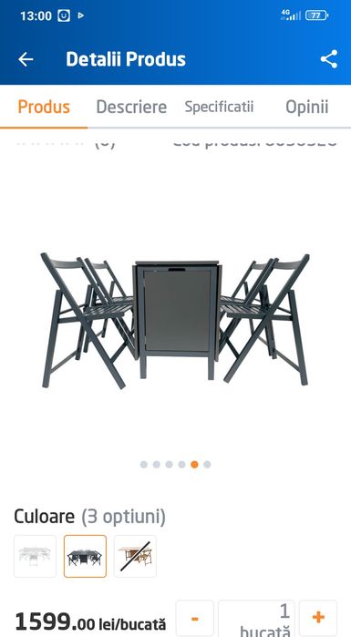 Vând masă cu 6 scaune .