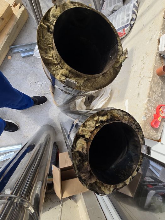 Двоен димоотвод, Инокс Ф130-180 1м.