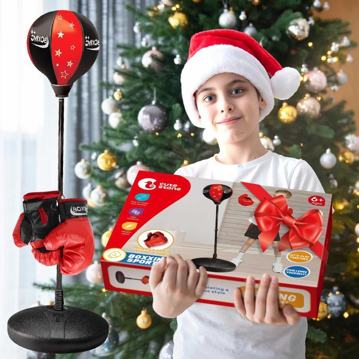 Детска боксова круша на стойка с ръкавици боксов комплект бокс за деца
