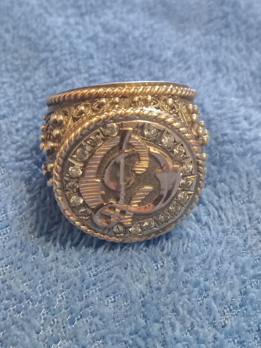 Массивная печатка. Серебро с золотом.