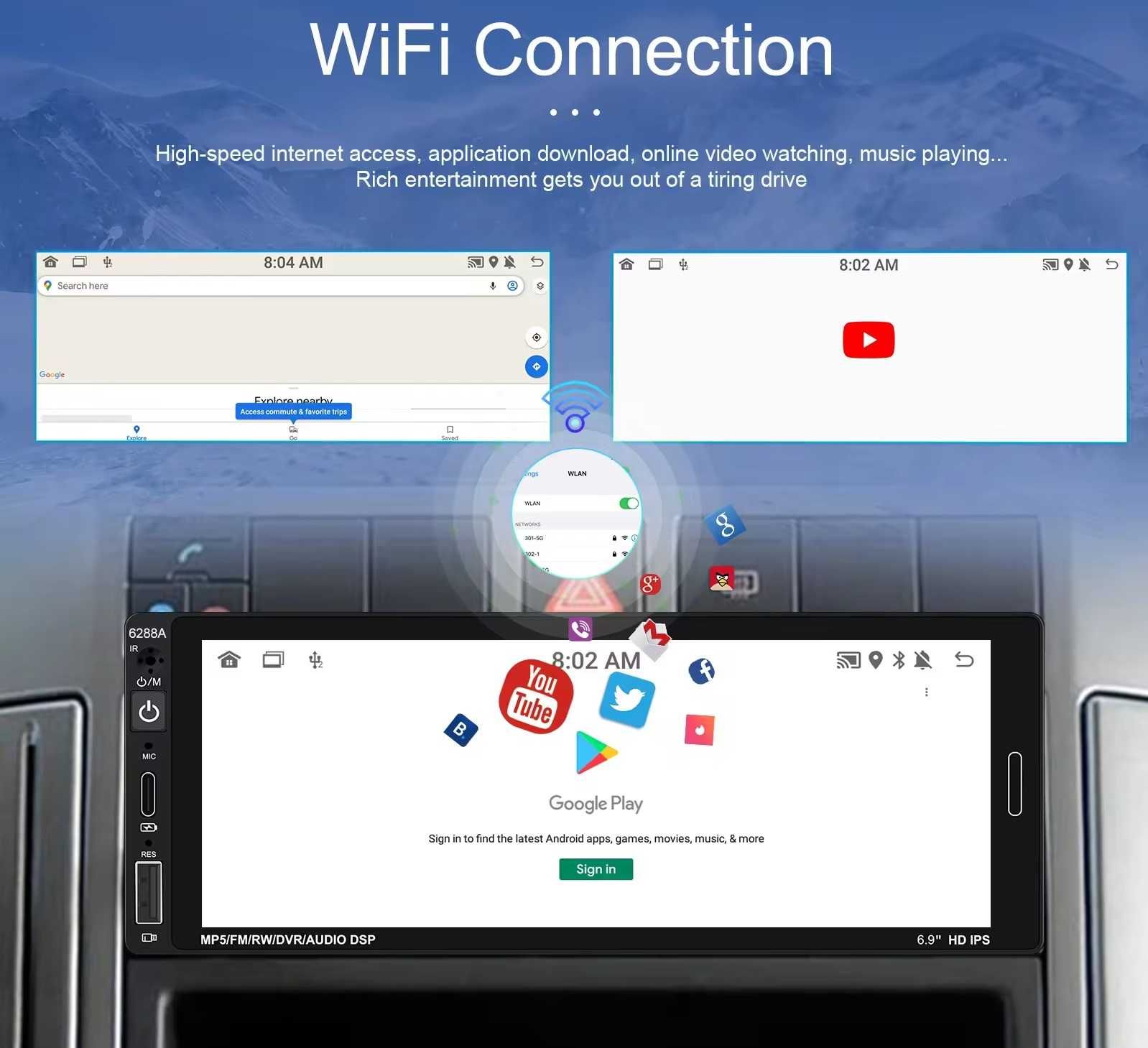 Мултимедия плеър навигация за кола с Android автомобил CARPLAY A-AUTO