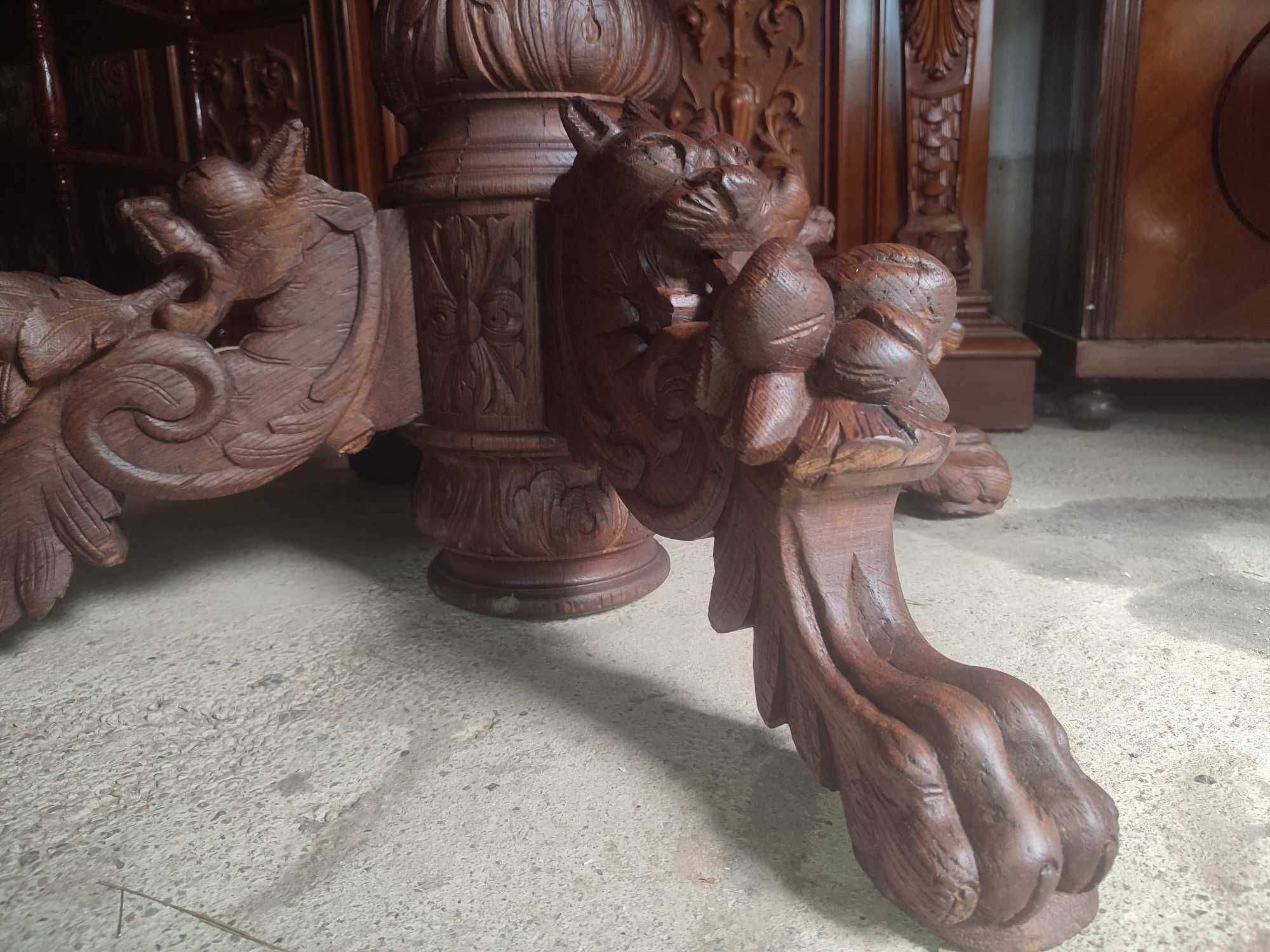 Masa sculptata Henri II antică vintage retro