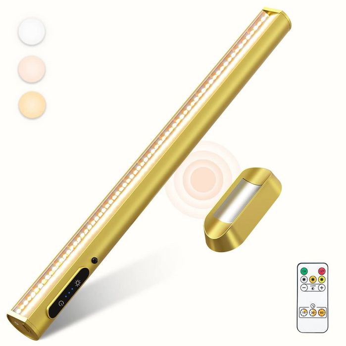 Bara de lumină LED magnetică reîncărcabilă cu telecomandă, Auriu