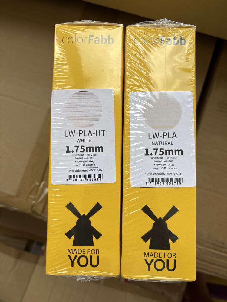 Филаменти за 3D принтер ColorFabb LW PLA бял цвят